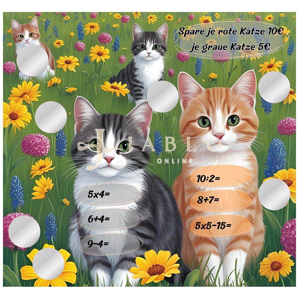 Budgeting & Cats - Katzenwiese 135€ - 2er Klappkarte