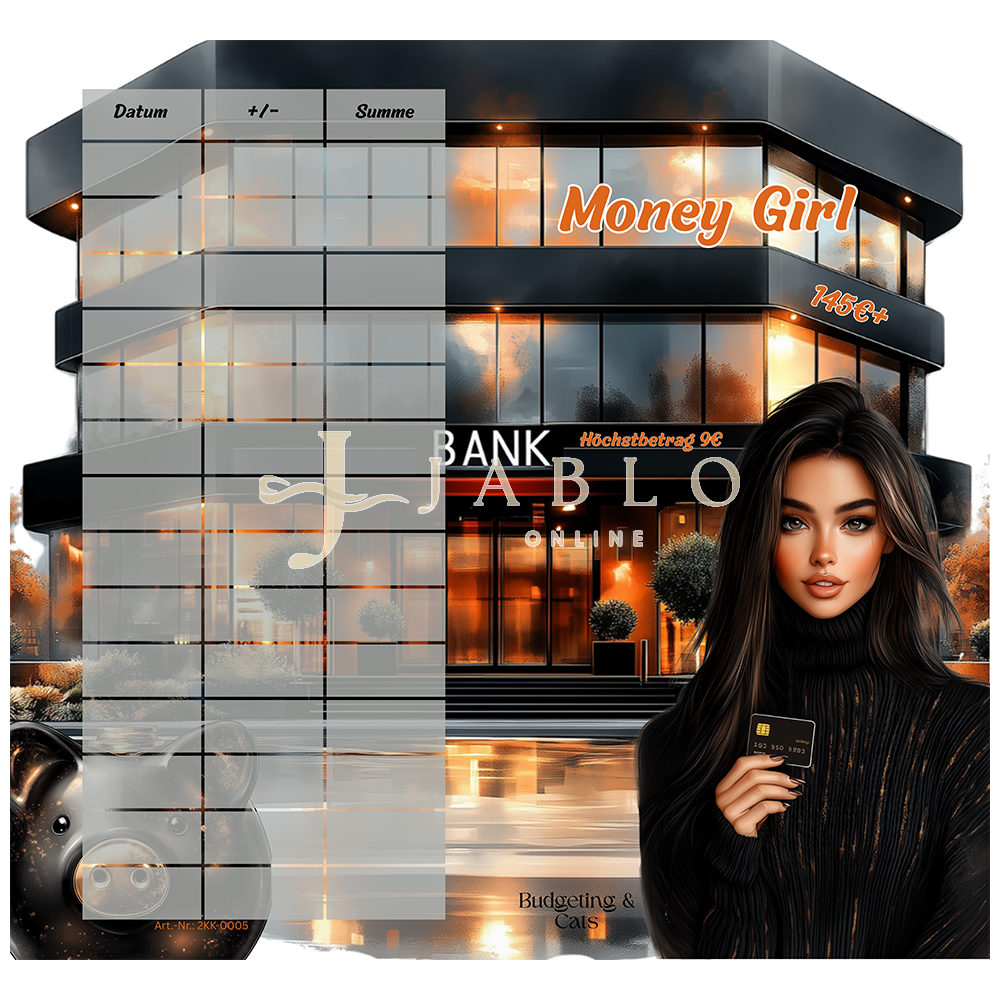 Budgeting & Cats - Money Girl 145€+ - 2er Klappkarte