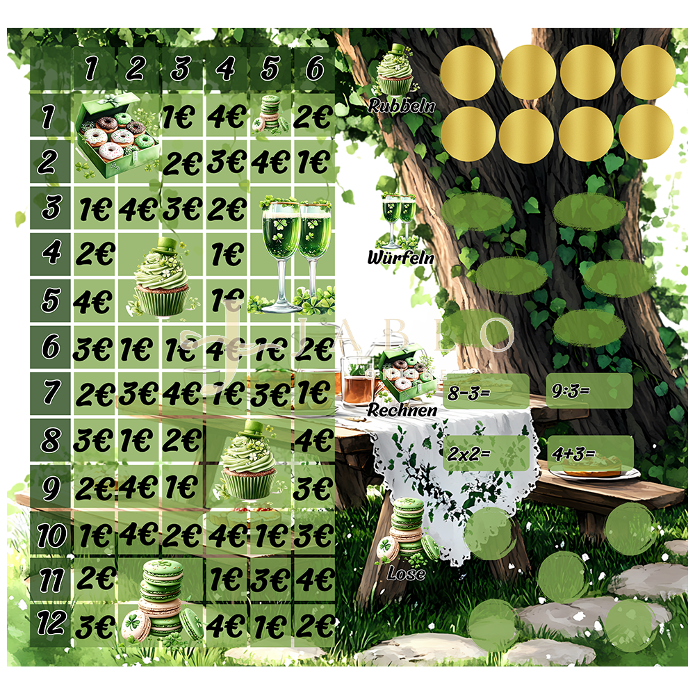 Budgeting & Cats - Irish Picnic Bingo 135€+ - 2er Klappkarte