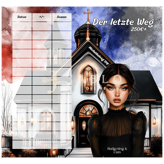 Budgeting & Cats - Der letzte Weg 250€+ - 2er Klappkarte