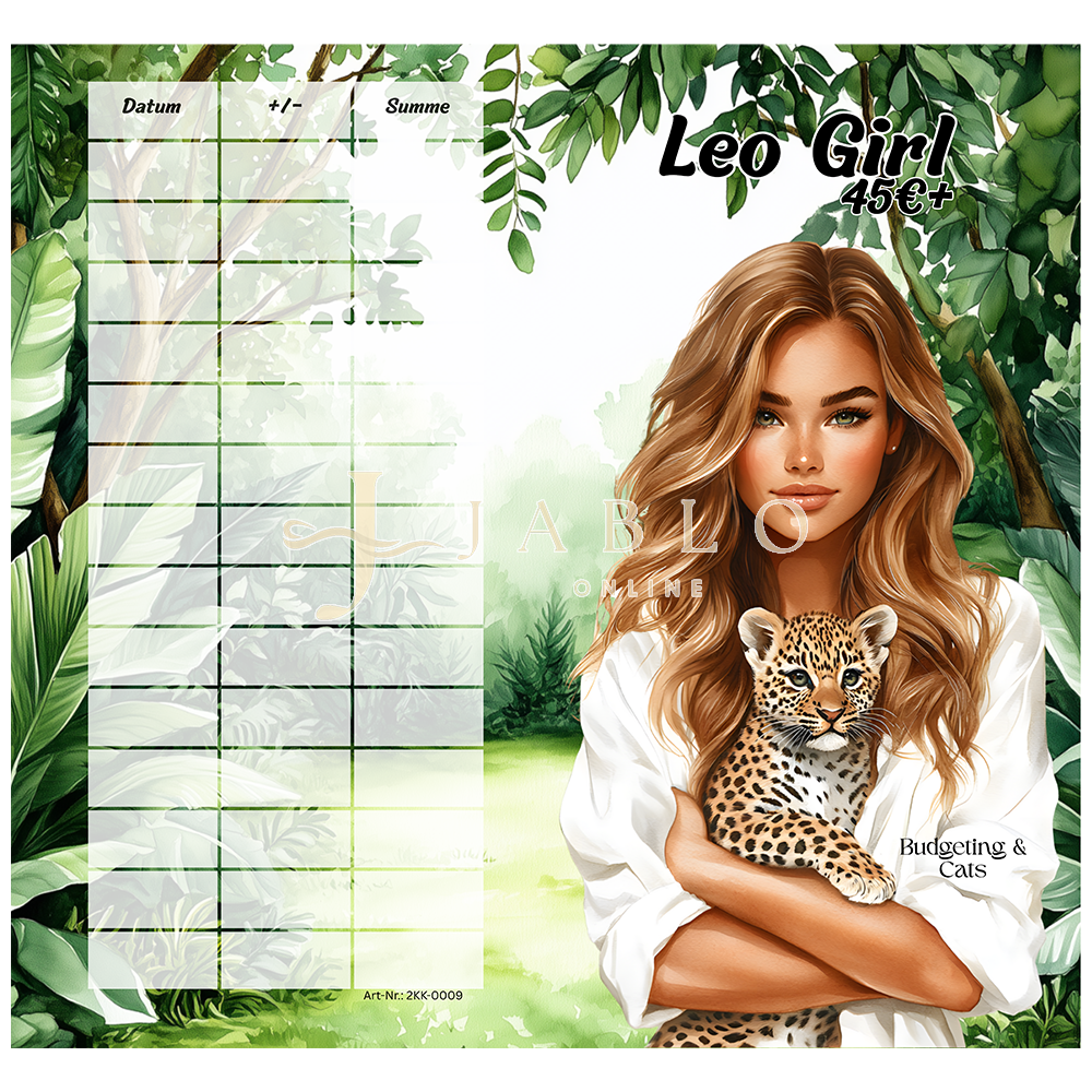 Budgeting & Cats - Leo Girl 45€+ - 2er Klappkarte