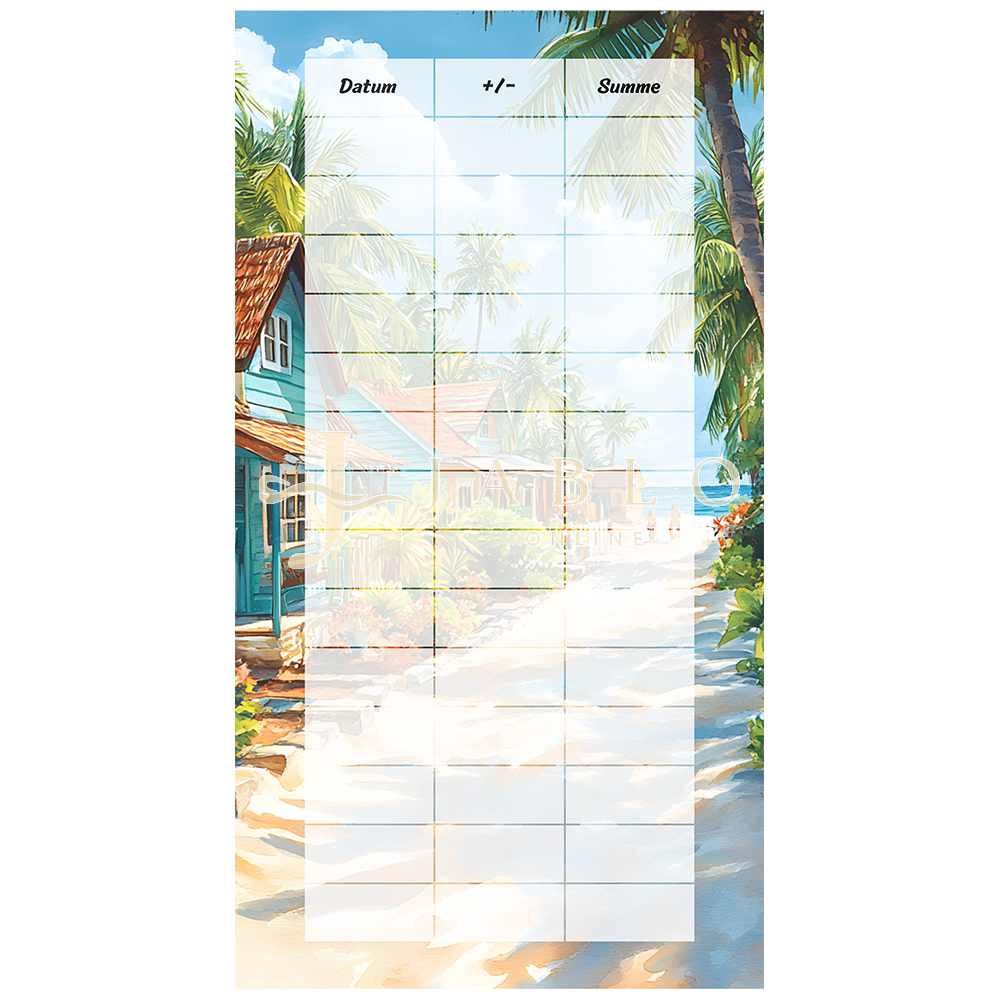 Budgeting & Cats - Way to the Beach 200€ - 2er Klappkarte