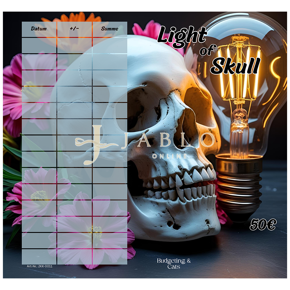 Budgeting & Cats - Light of Skull 50€ - 2er Klappkarte