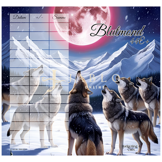 Budgeting & Cats - Blutmond 44€+ - 2er Klappkarte