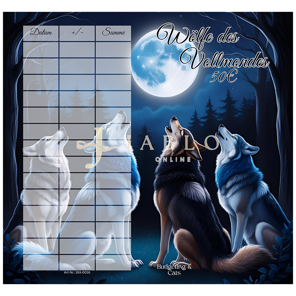 Budgeting & Cats - Wölfe des Vollmondes 50€ - 2er Klappkarte
