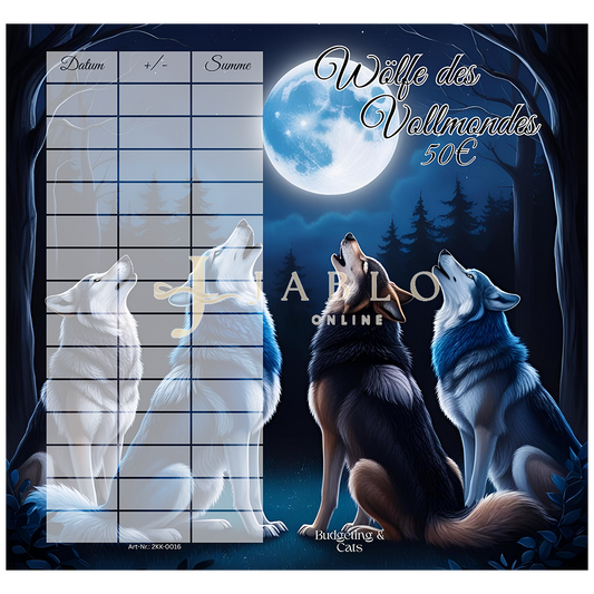 Budgeting & Cats - Wölfe des Vollmondes 50€ - 2er Klappkarte