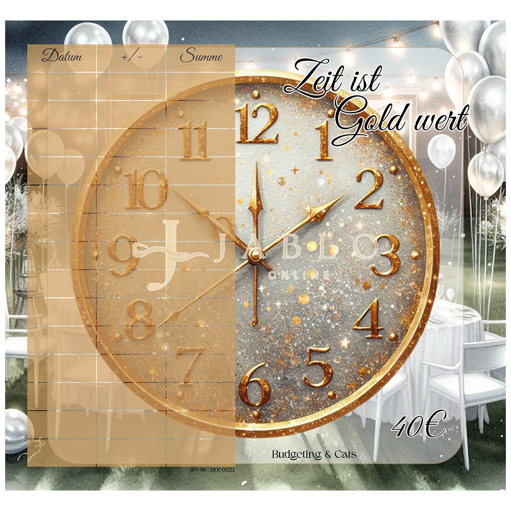 Budgeting & Cats - Zeit ist Gold wert 40€ - 2er Klappkarte