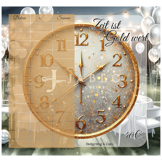 Budgeting & Cats - Zeit ist Gold wert 40€ - 2er Klappkarte