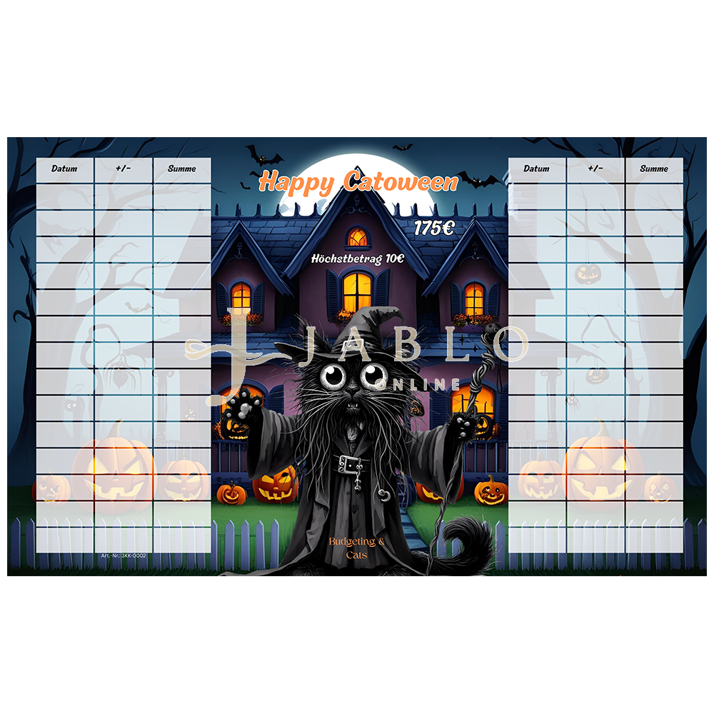 Budgeting & Cats - Happy Catoween 175€ - 3er Klappkarte