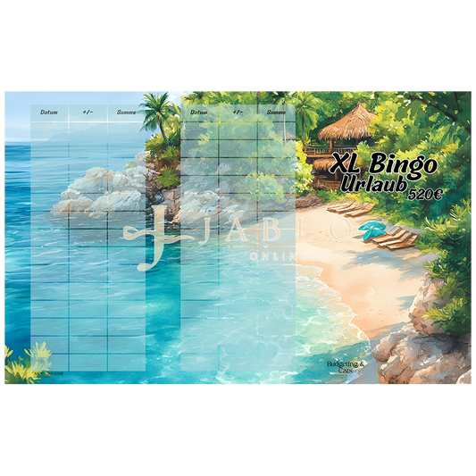 Budgeting & Cats - XL Bingo Urlaub 520€+ - 3er Klappkarte