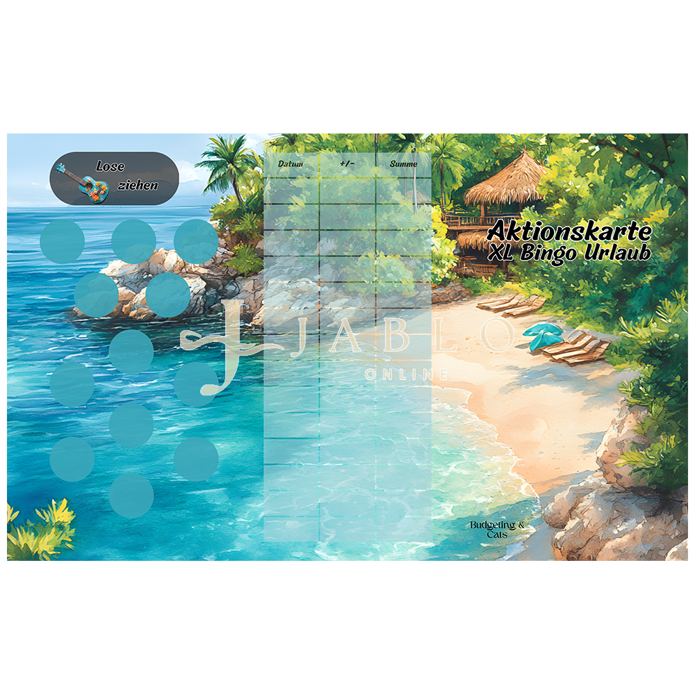 Budgeting & Cats - XL Bingo Urlaub 520€+ - 3er Klappkarte