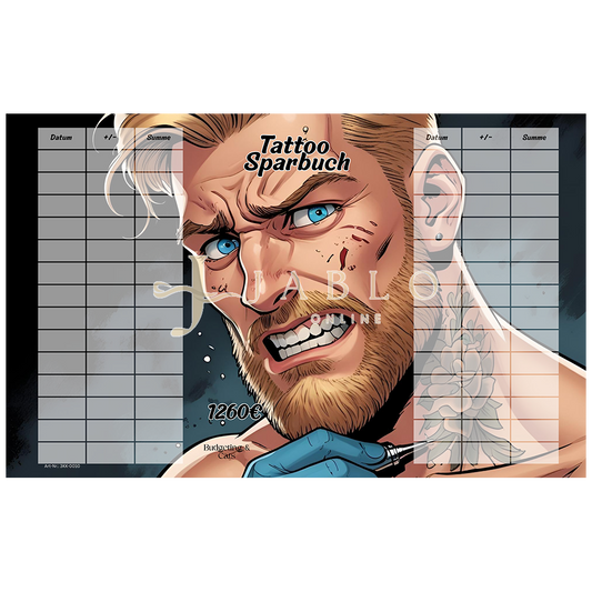 Budgeting & Cats - Tattoo Sparbuch 1260€ - 3er Klappkarte