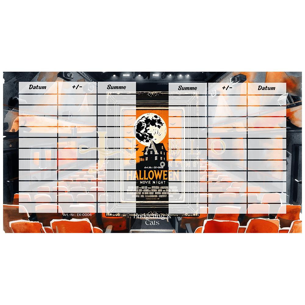 Budgeting & Cats - Halloween Movie Night 125€+ - einfache Challenge