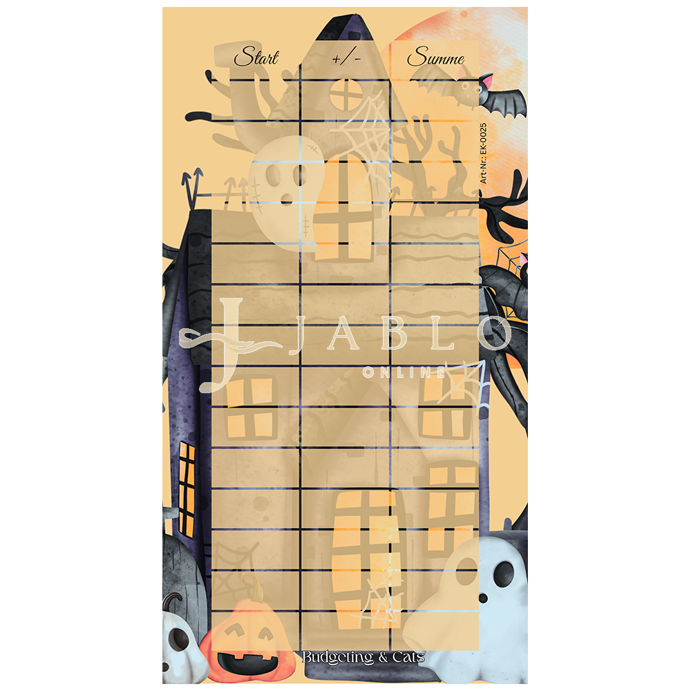 Budgeting & Cats - Kleines Halloween Bingo 40€ - einfache Challenge