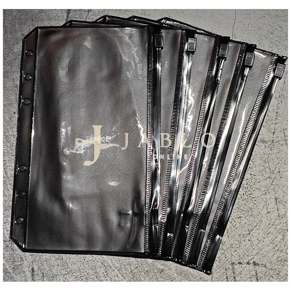 Budgeting & Cats - Schwarze Zip Hüllen für A6 Binder