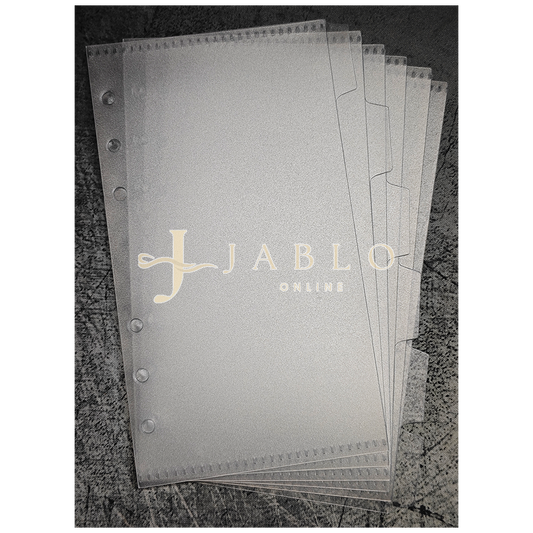 Register Hüllen schwarz und transparent für A6 Binder