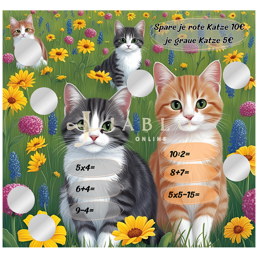 Budgeting & Cats - Katzenwiese 135€ - 2er Klappkarte