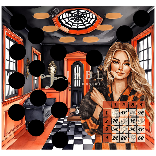 Budgeting & Cats - Halloween Haus 120€+ - 2er Klappkarte