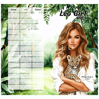 Budgeting & Cats - Leo Girl 45€+ - 2er Klappkarte