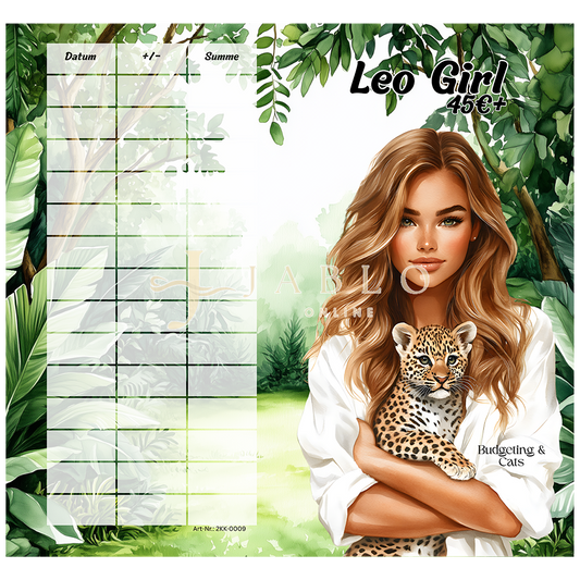 Budgeting & Cats - Leo Girl 45€+ - 2er Klappkarte