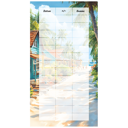 Budgeting & Cats - Way to the Beach 200€ - 2er Klappkarte
