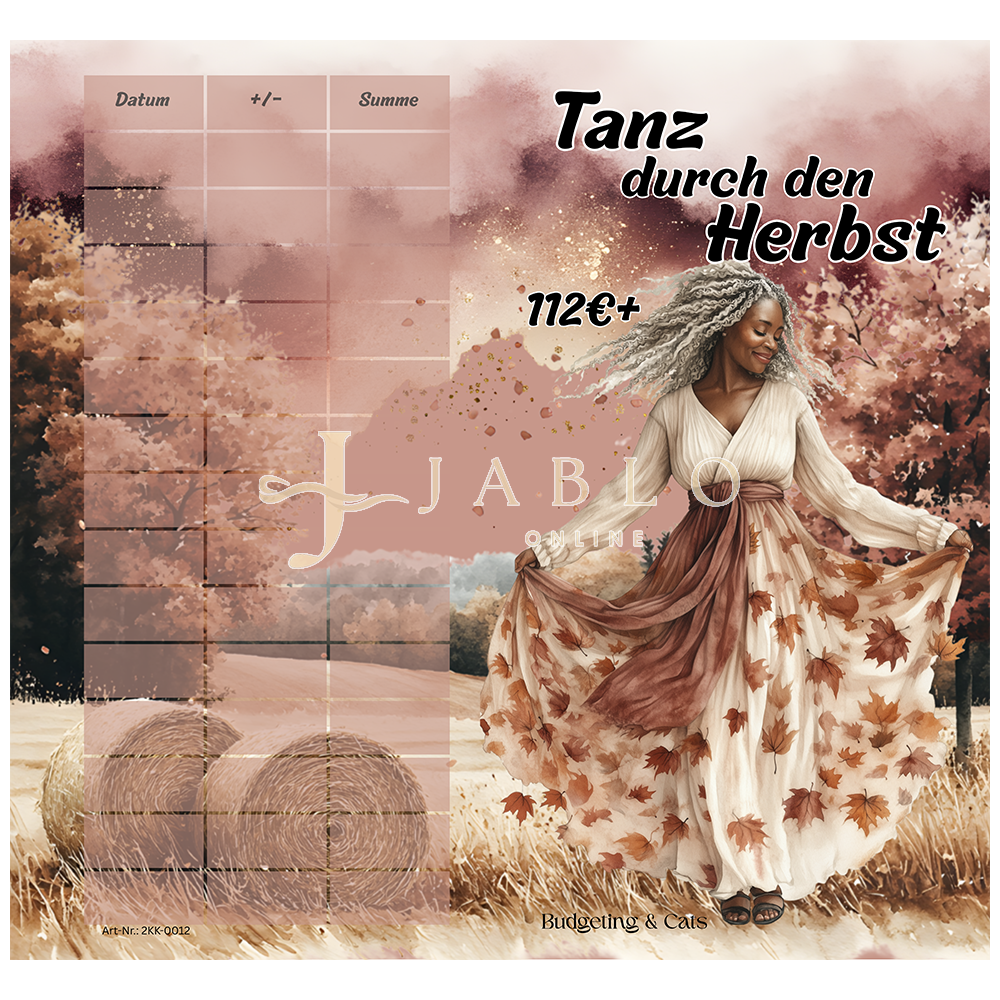 Budgeting & Cats - Tanz durch den Herbst 112€+ - 2er Klappkarte