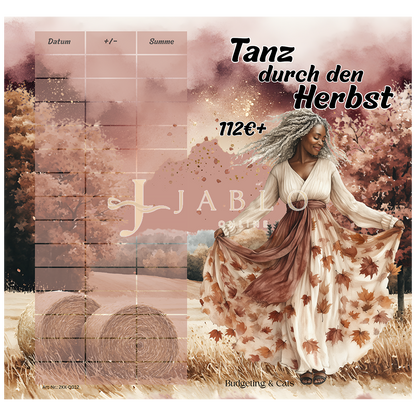 Budgeting & Cats - Tanz durch den Herbst 112€+ - 2er Klappkarte