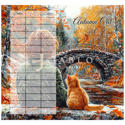 Autumn Cat 36€+ - 2er Klappkarte