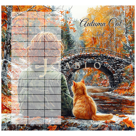 Budgeting & Cats - Autumn Cat 36€+ - 2er Klappkarte