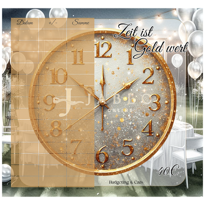 Budgeting & Cats - Zeit ist Gold wert 40€ - 2er Klappkarte