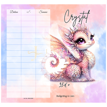 Budgeting & Cats - Crystal 35€+ - 2er Klappkarte
