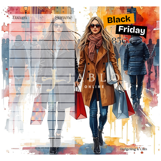 Budgeting & Cats - Black Friday 85€ - 2er Klappkarte