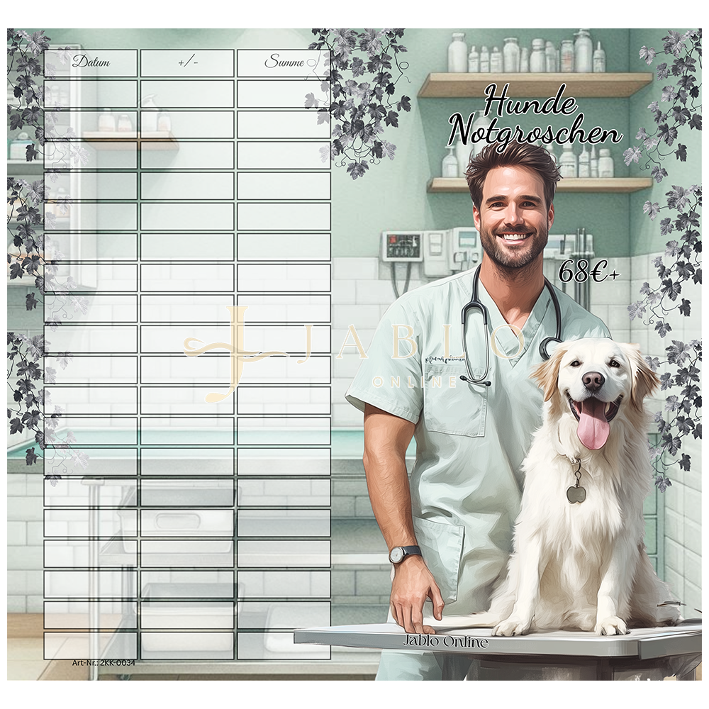 Hunde & Katzen Notgroschen 68€+ - 2er Klappkarte