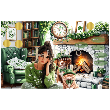 Budgeting & Cats - Irish Home 115€ - 3er Klappkarte