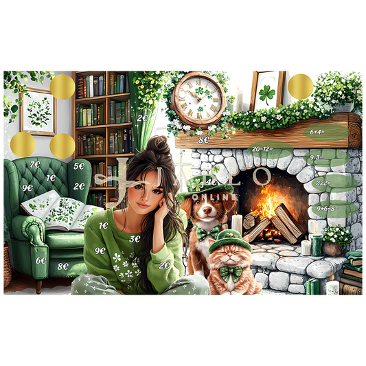 Budgeting & Cats - Irish Home 115€ - 3er Klappkarte