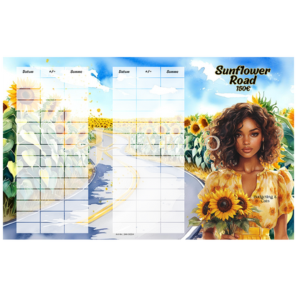 Budgeting & Cats - Sunflower Road 150€ - 3er Klappkarte