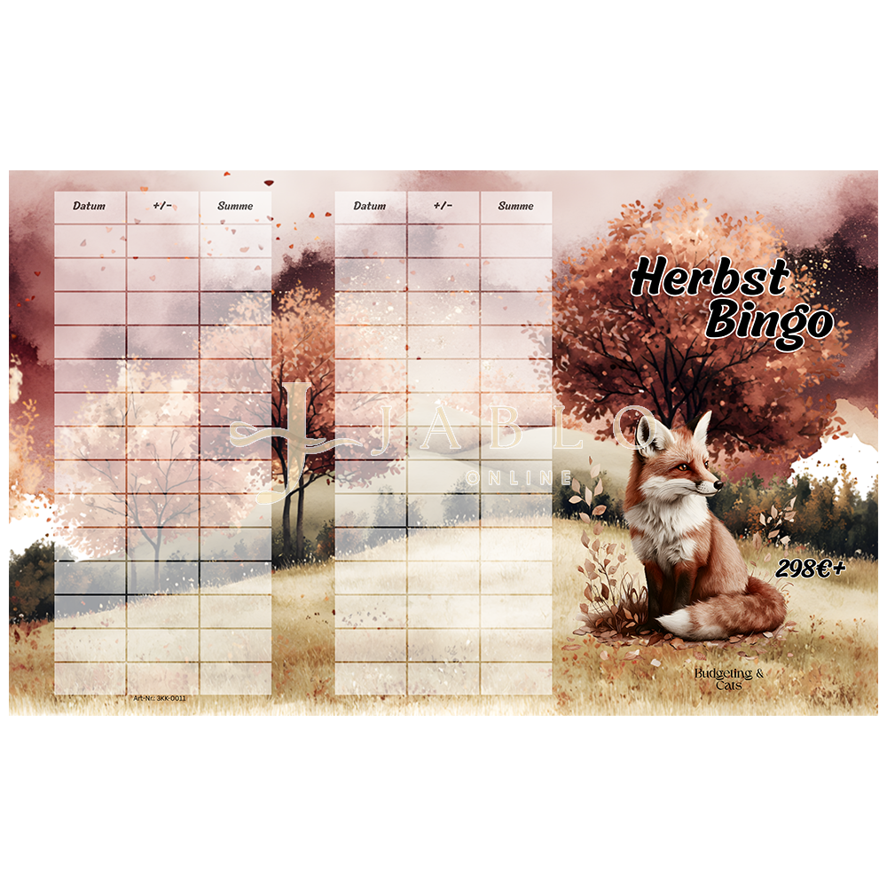 Budgeting & Cats - Herbst Bingo 298€+ - 3er Klappkarte