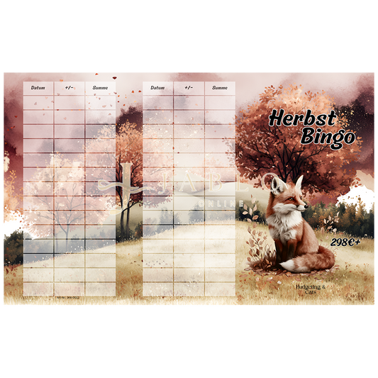Budgeting & Cats - Herbst Bingo 298€+ - 3er Klappkarte