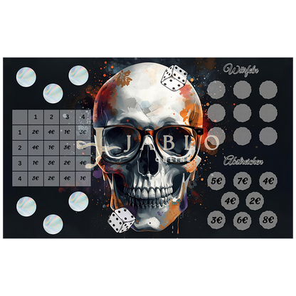 Budgeting & Cats - Brillenschädel 130€+ - 3er Klappkarte