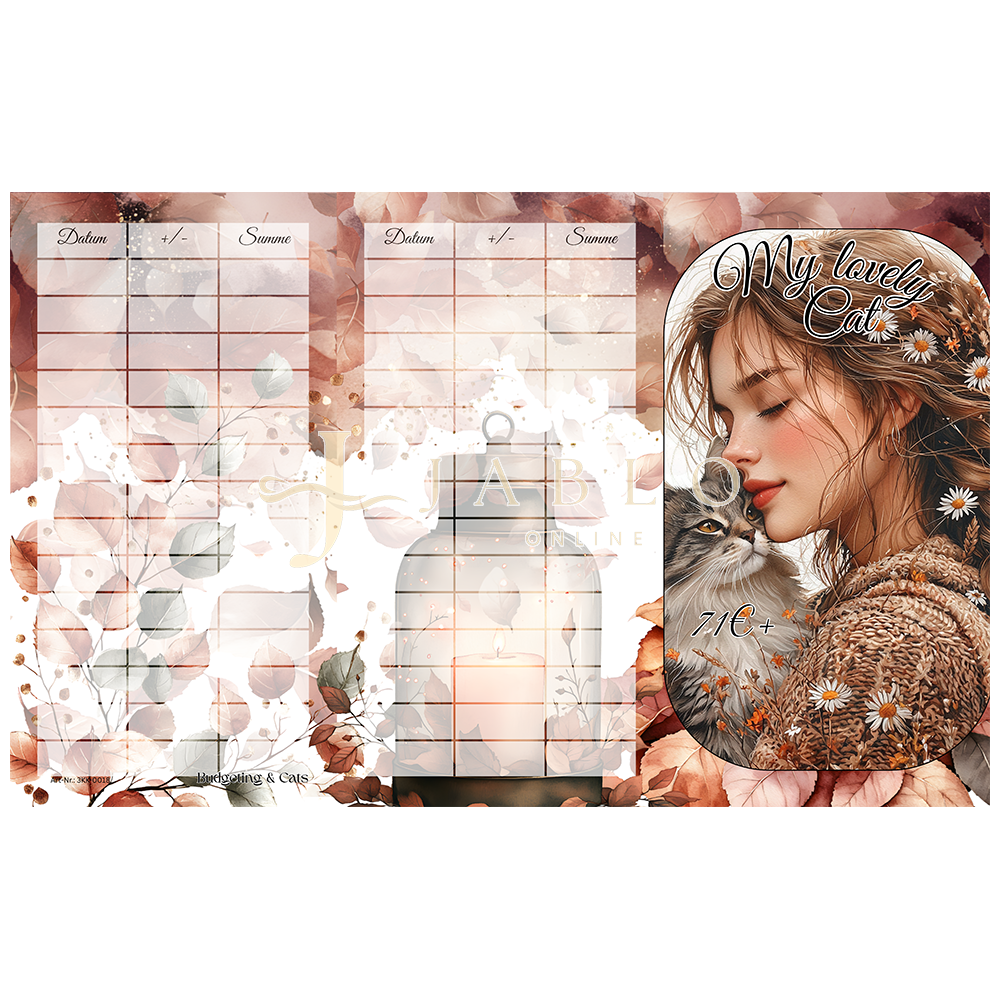 Budgeting & Cats - My lovely Cat 71€+ - 3er Klappkarten
