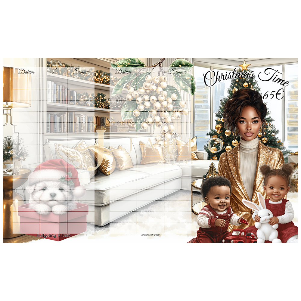 Budgeting & Cats - Christmas Time 65€ - 3er Klappkarte