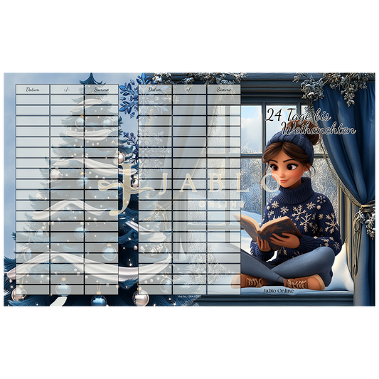 24 Tage bis Weihnachten/Weihnachtscountdown - 3er Klappkarte