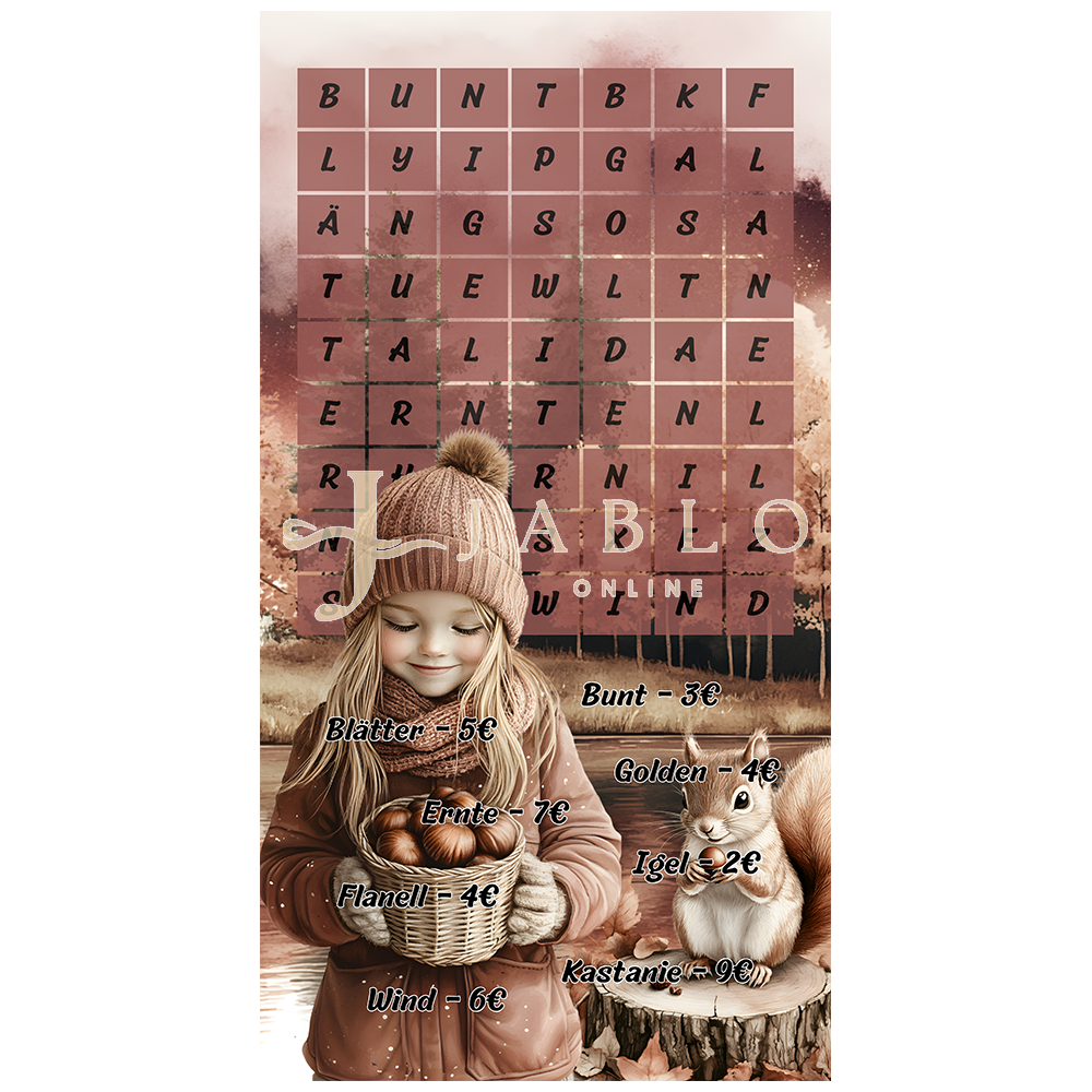 Budgeting & Cats - Herbst Wortsuche 40€ - einfache Challenge