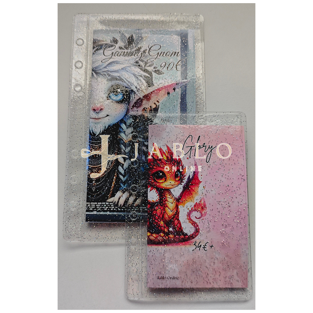 Clear Zipless GLITZER Hüllen für A6 & A7  Binder