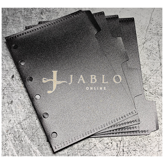 Register Hüllen schwarz und transparent für A6 Binder