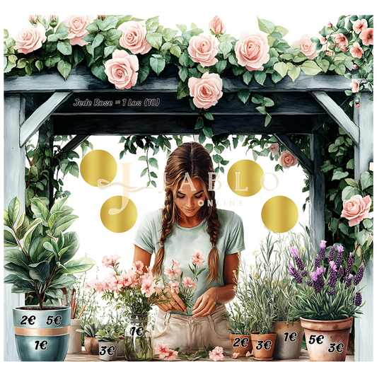 Budgeting & Cats - Flower Garden 36€+ - 2er Klappkarte
