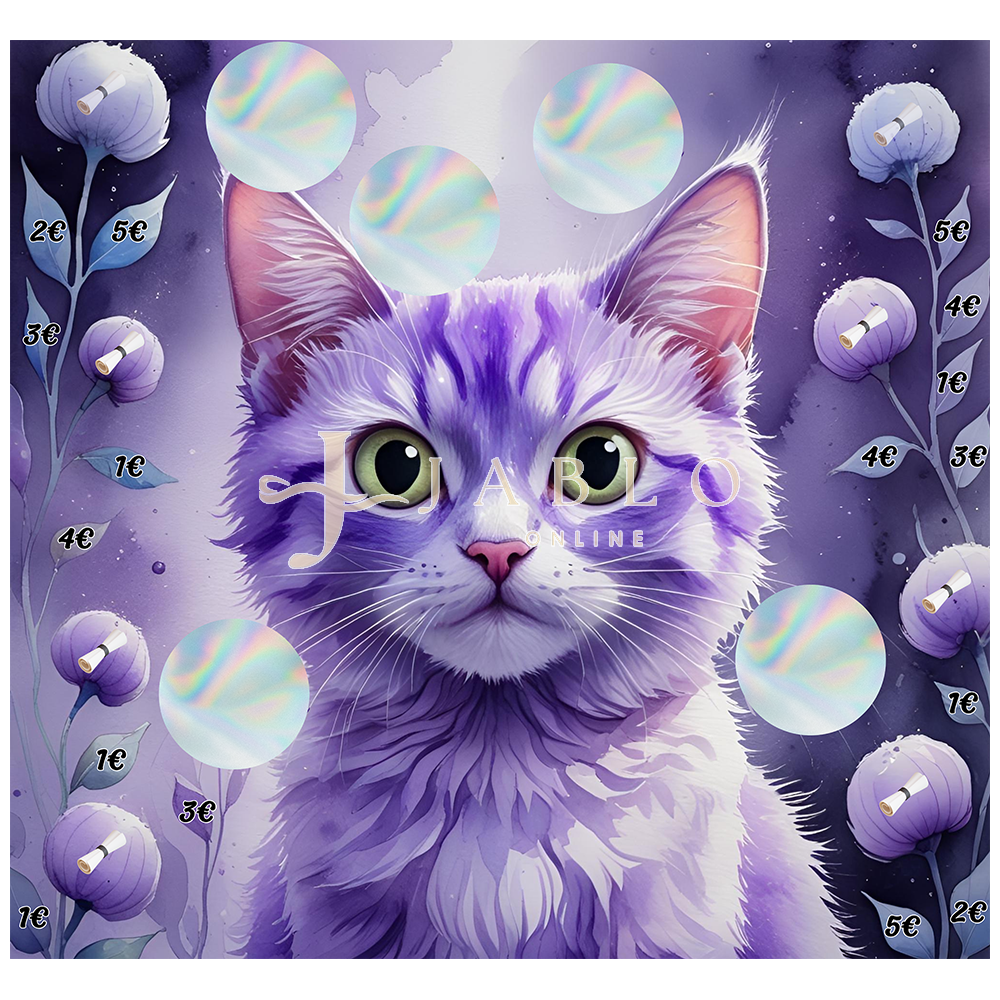 Budgeting & Cats - Violet 45€+ - 2er Klappkarte