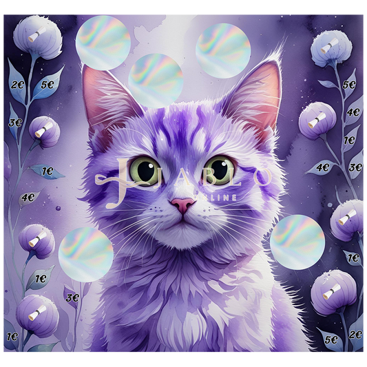 Budgeting & Cats - Violet 45€+ - 2er Klappkarte