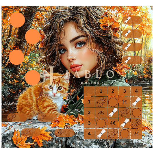 Budgeting & Cats - Autumn Cat 36€+ - 2er Klappkarte