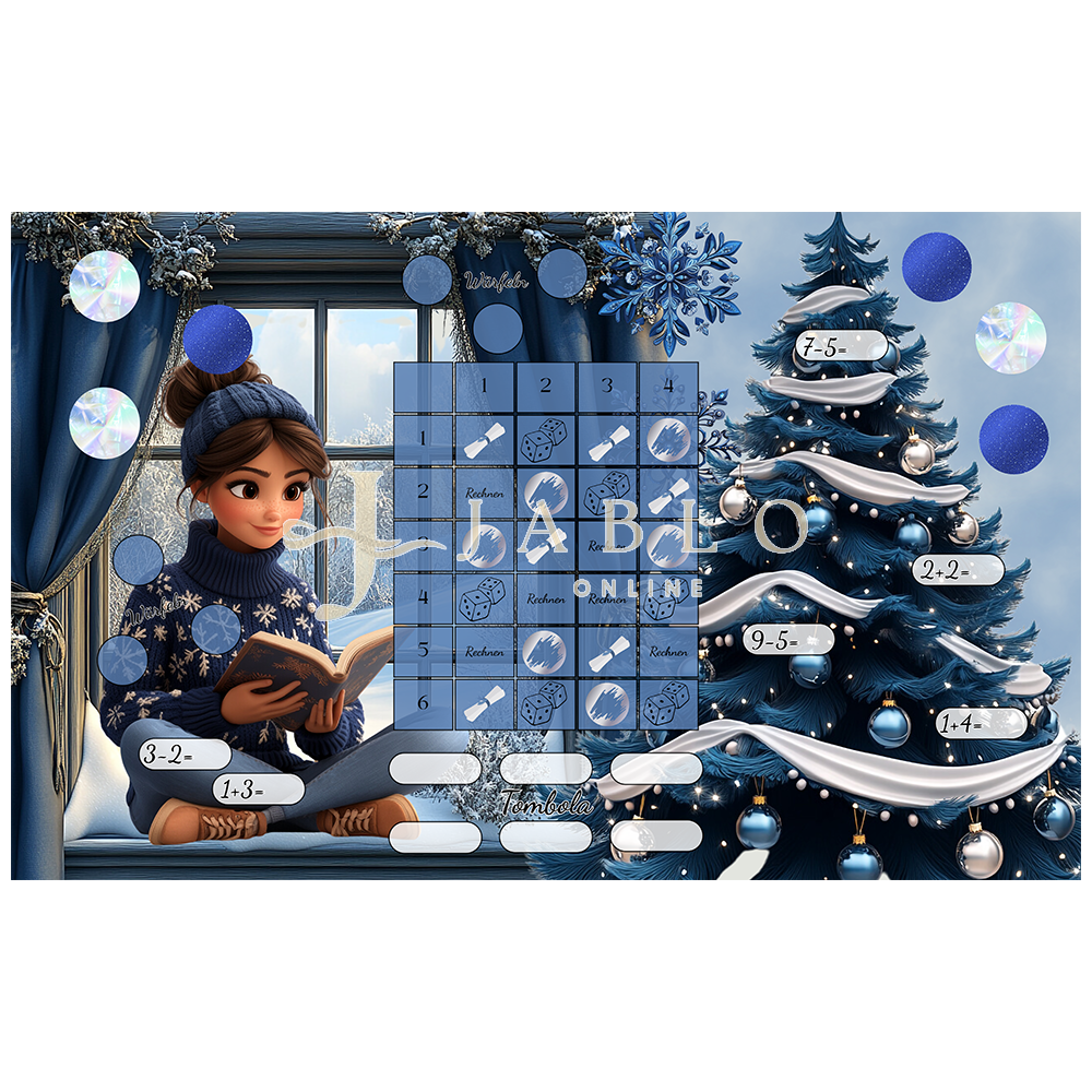 24 Tage bis Weihnachten/Weihnachtscountdown - 3er Klappkarte
